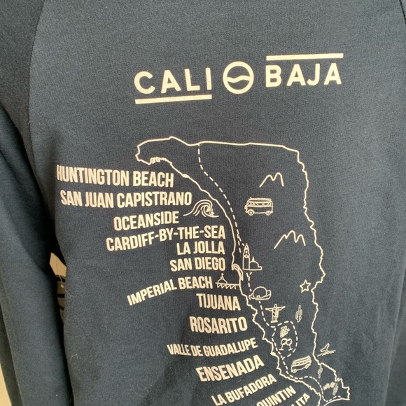 Cali Baja Navy Blue Long Sleeve Top Size Large - Picture 14 of 17